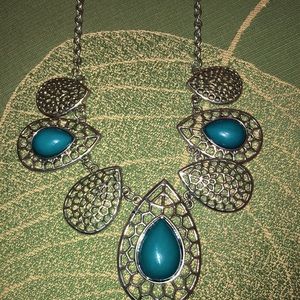 Silver and Turquoise statement necklace